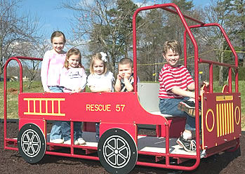 Spring animals, spring toys, spring riders - firetruck - playground equipment